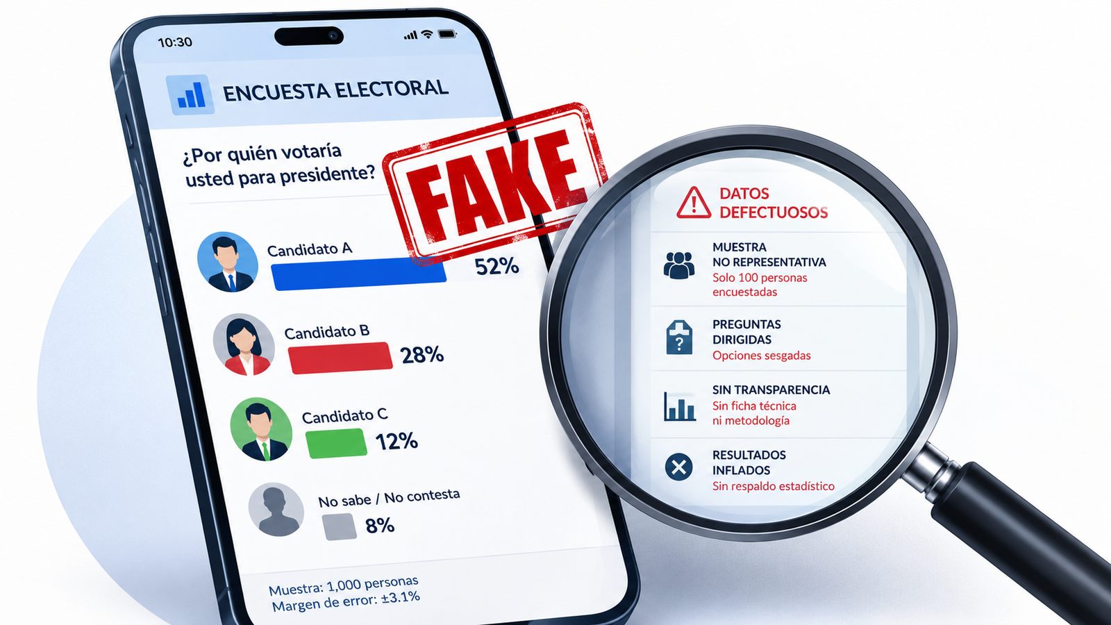 Encuesta electoral falsa como saber