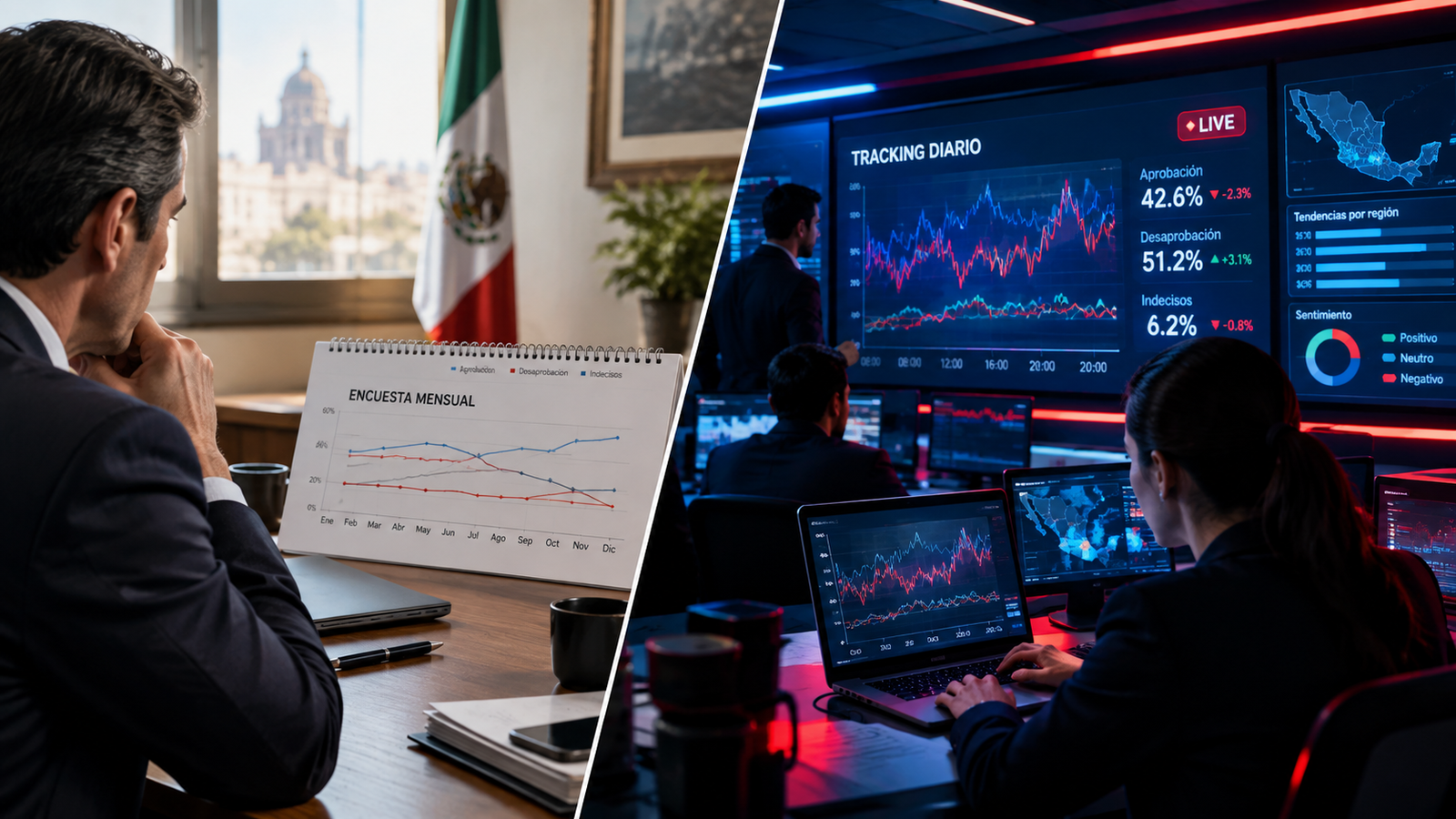 diferencia entre una encuesta mensual y un tracking de seguimiento continuo. Electoralia
